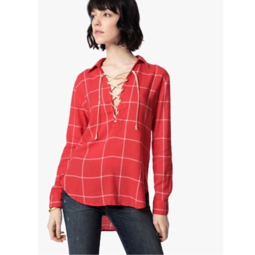 Joe’s Jeans Natali Lace-Up Shirt Size L